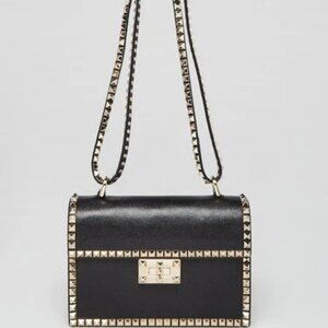 Valentino Black Pebbled Leather No Limit Crossbody Bag